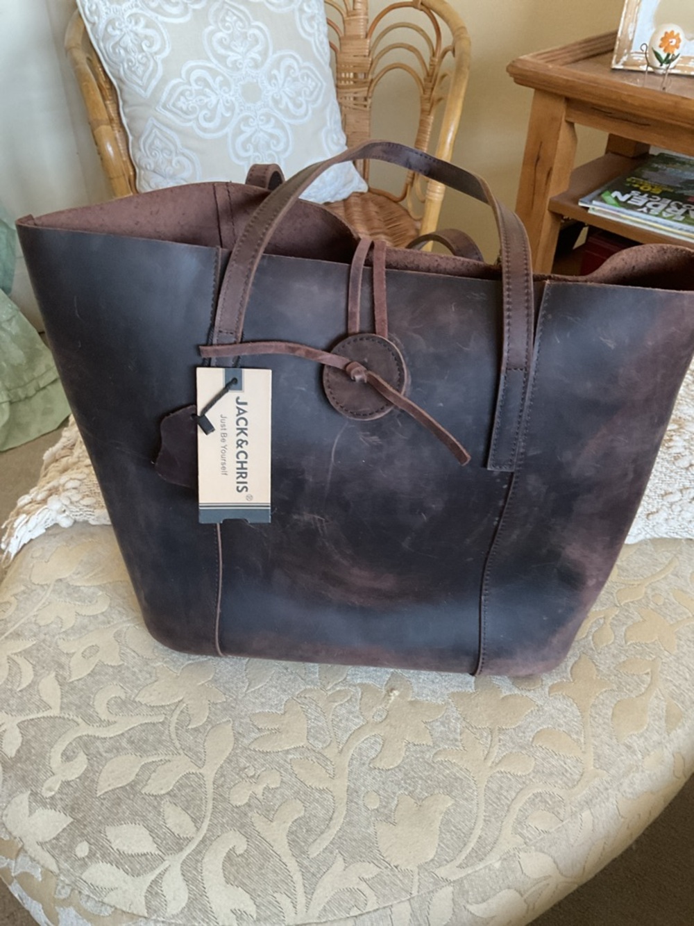 BaseballFan Large Size Super Quality Vintage Cowhide Baseball Glove Leather Tote - Picture 5 of 12
